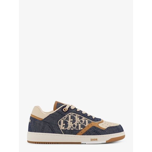 Dior Men Dh Sn B27 Uptow Denim And Leather Sneakers - Picture 1 of 5